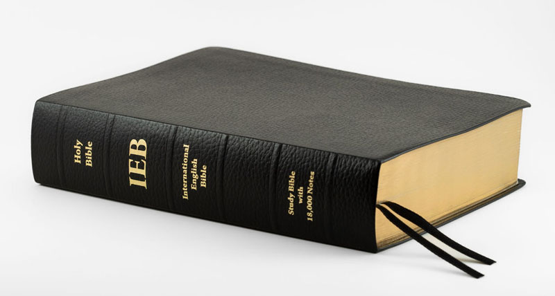 International English Bible (IEB) Study Bible with gold leaf pages and a double ribbon Image